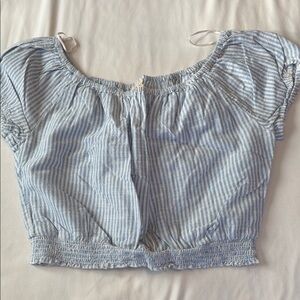 Hollister Light Blue Striped Crop Top